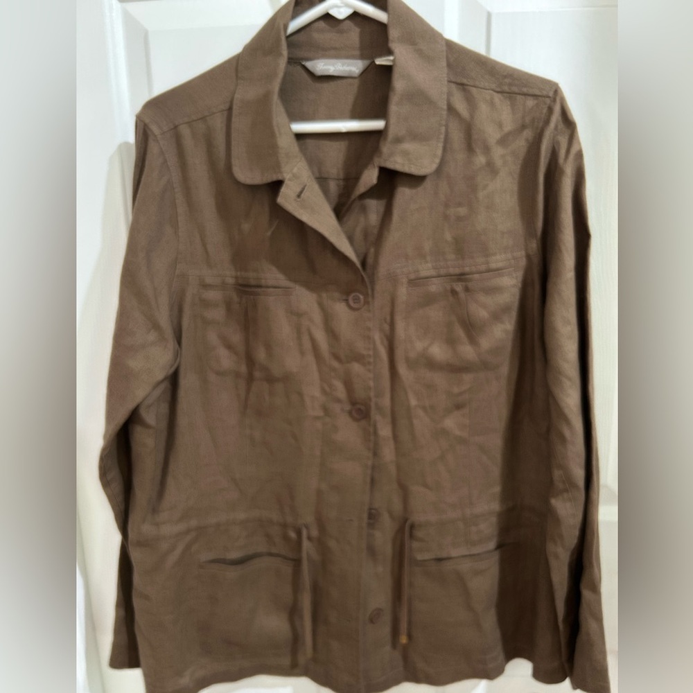 Tommy Bahama Linen Jacket-Size Large (12/14)- Drawstring Waist